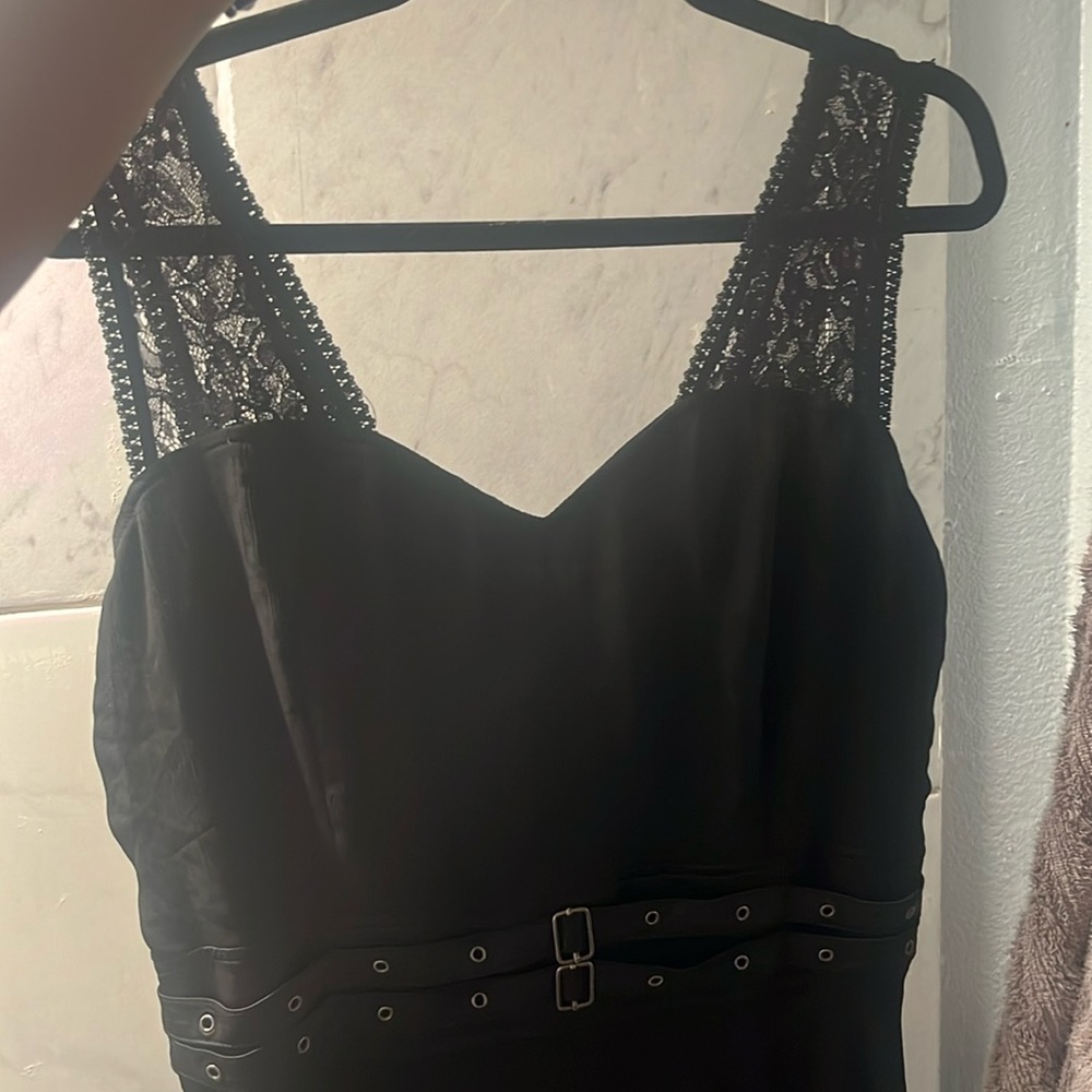 Belted high low dress